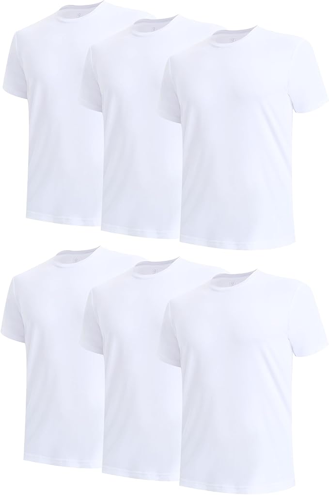 BAMBOO COOL Men's Undershirts Moisture Wicking Crewneck T Shirts