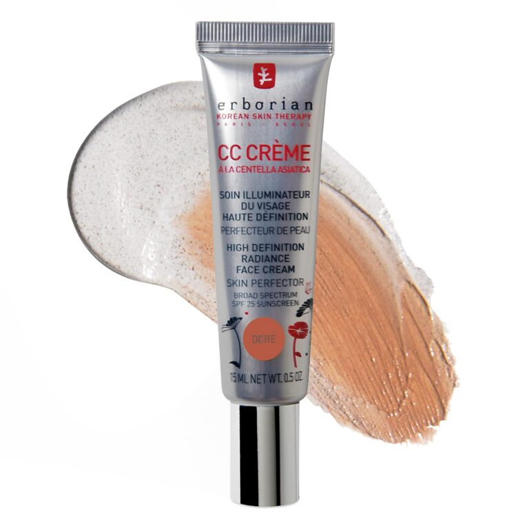 Erborian CC Cream Color-Corrector for Natural Luminous Finish with Korean 2% Centella Asiatica Extract and Hyaluronic Acid