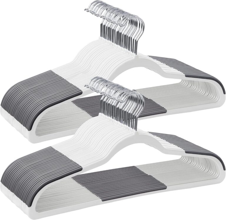 SONGMICS Clothes Hangers, Pack of 50 Plastic Coat Hangers, Space-Saving