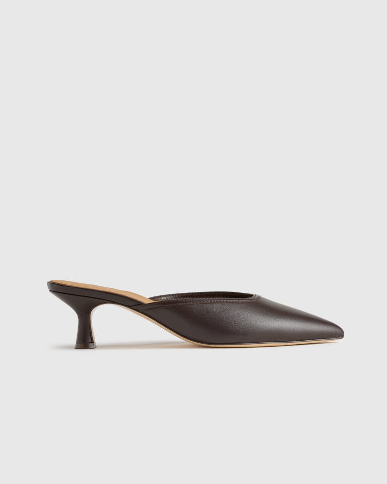 Italian Leather 55mm Kitten Heel Mule