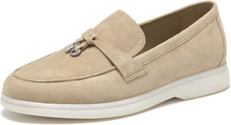 BEAU TODAY Suede Loafers Flats for Women