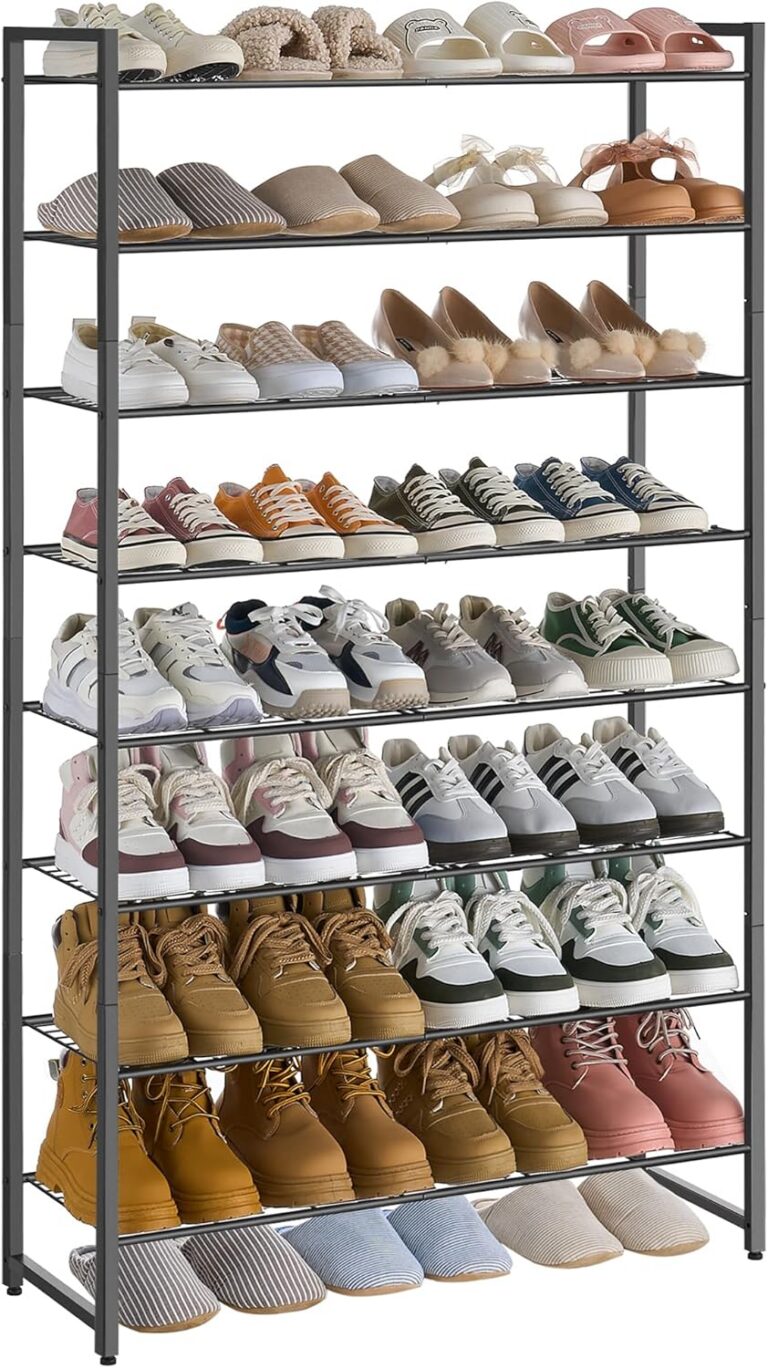 Nunsino Shoe Rack for Closet, Metal Shoe Organizer