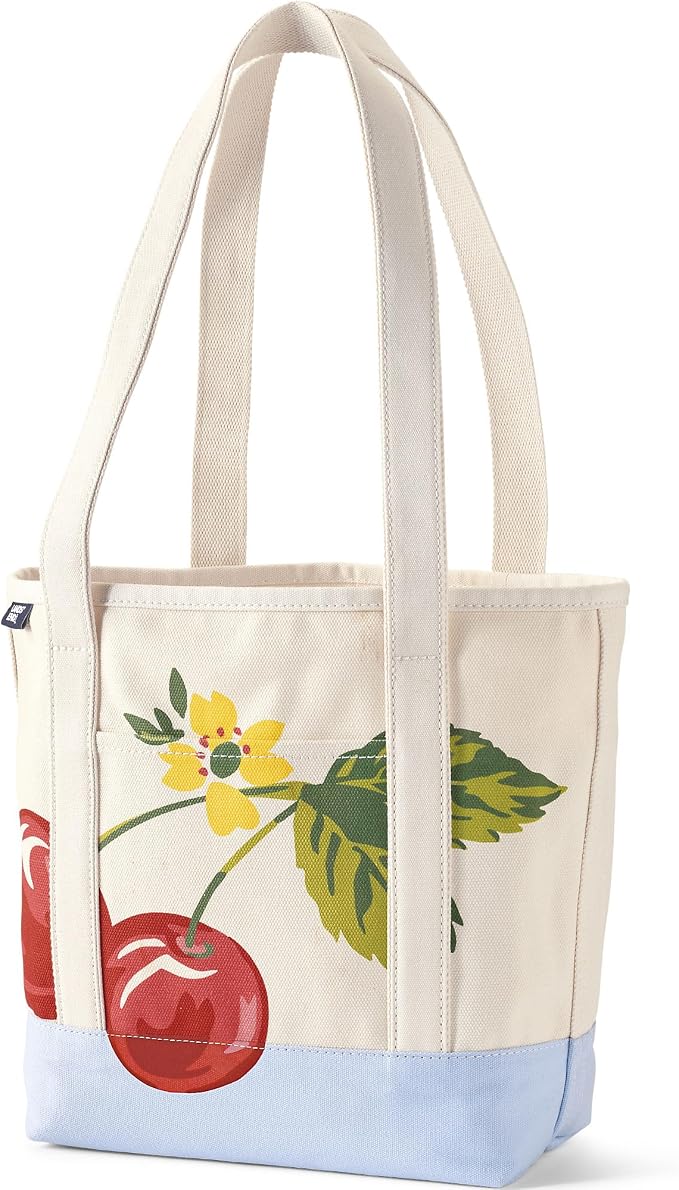 Lands' End Medium Cherries / Natural Tote