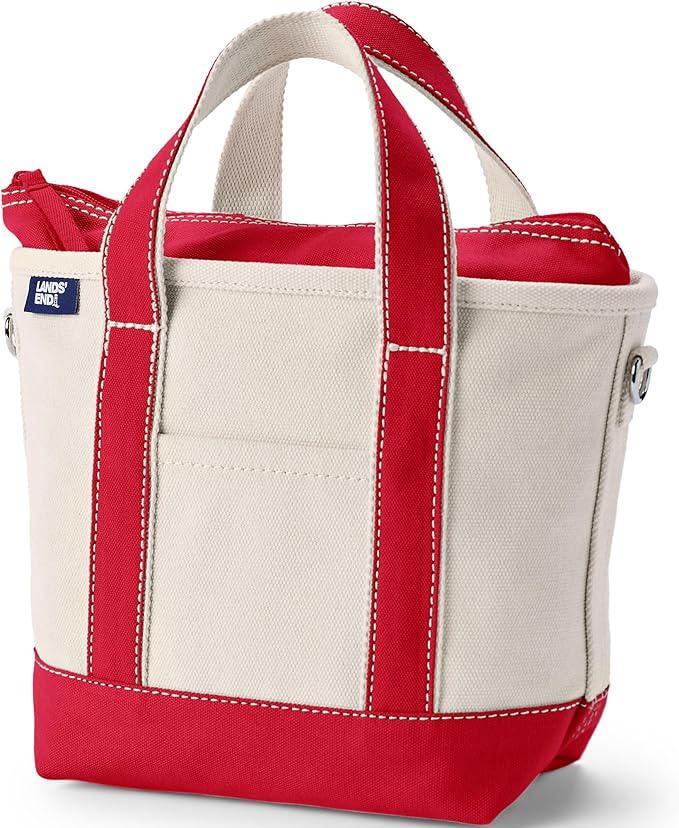 Lands' End Zip Top Canvas Tote Bag