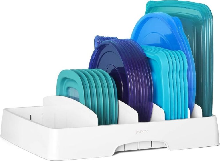 StoraLid Food Container Lid Organizer for Kitchen Cabinet Storage