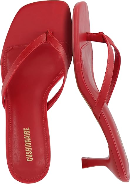 Miami Kitten Heels Thong Sandals with Memory Foam