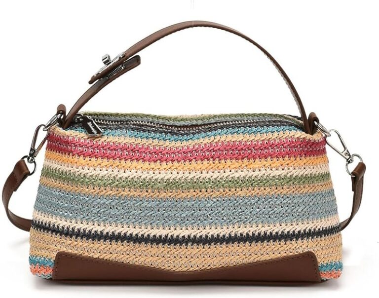 Straw Handbag Colorful Summer Purse