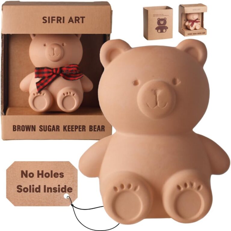 Sifri Art Brown Sugar Bear Keeper – 3D Terracotta Clay Sugar Saver Softener,