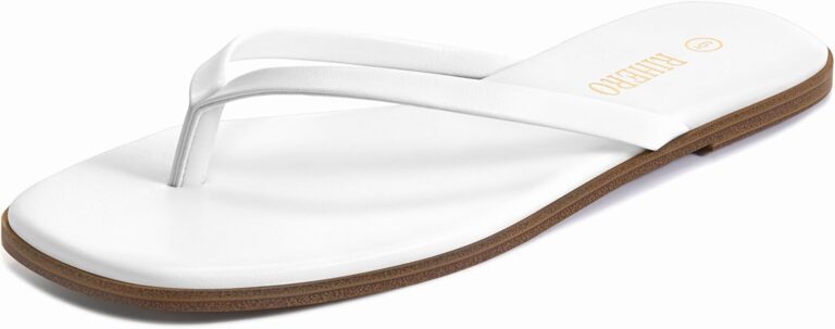 Square Toe Beach Sandals Slip On Leather Thong
