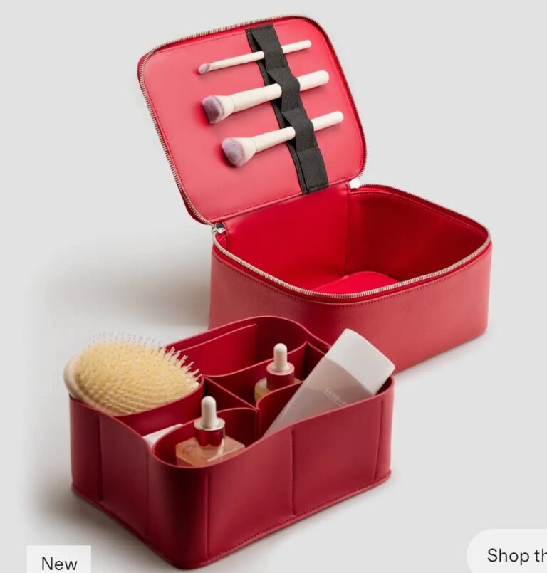 Italian Leather Travel Cosmetic Case