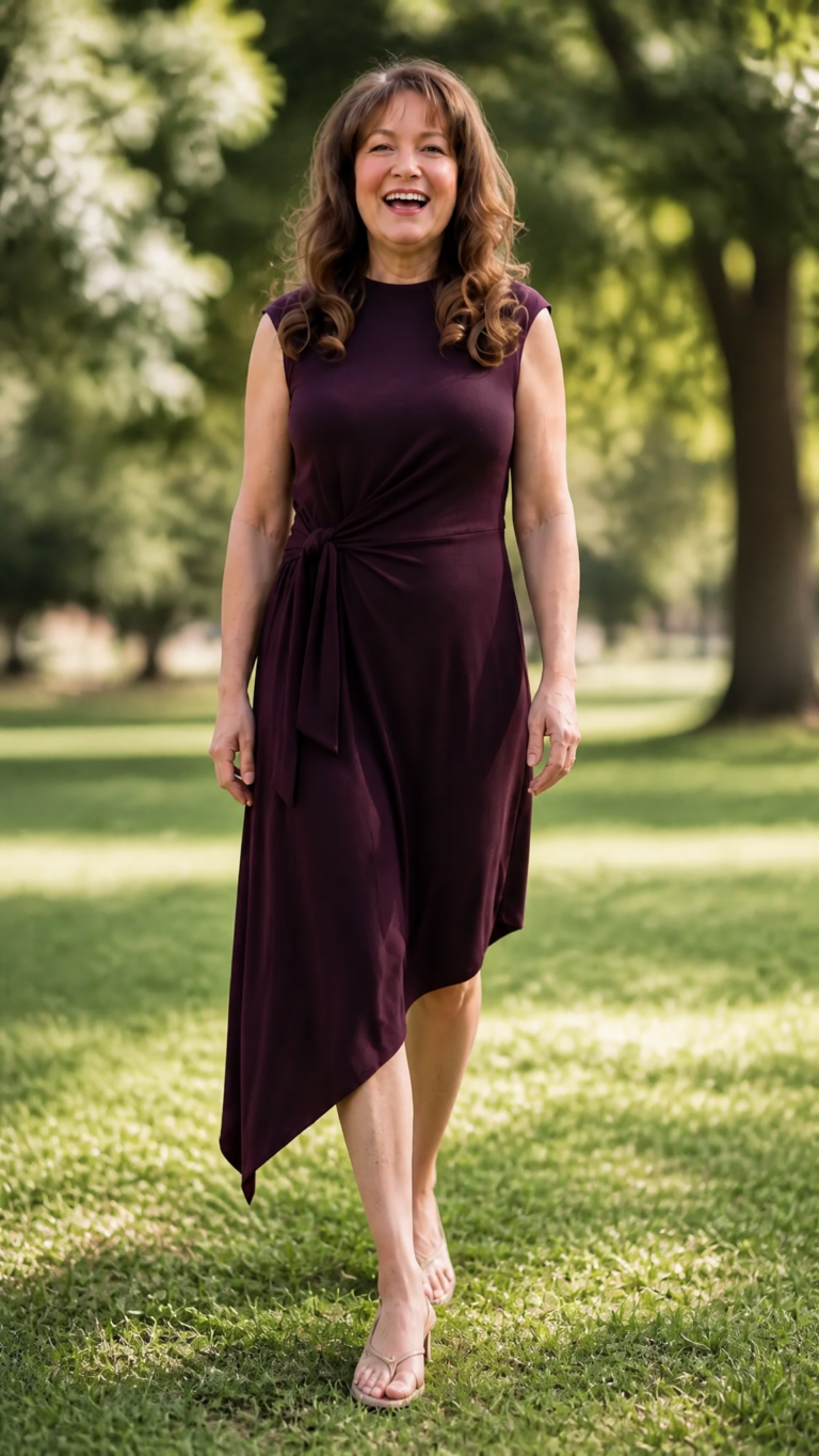 Asymmetric Tie-Detail Dress