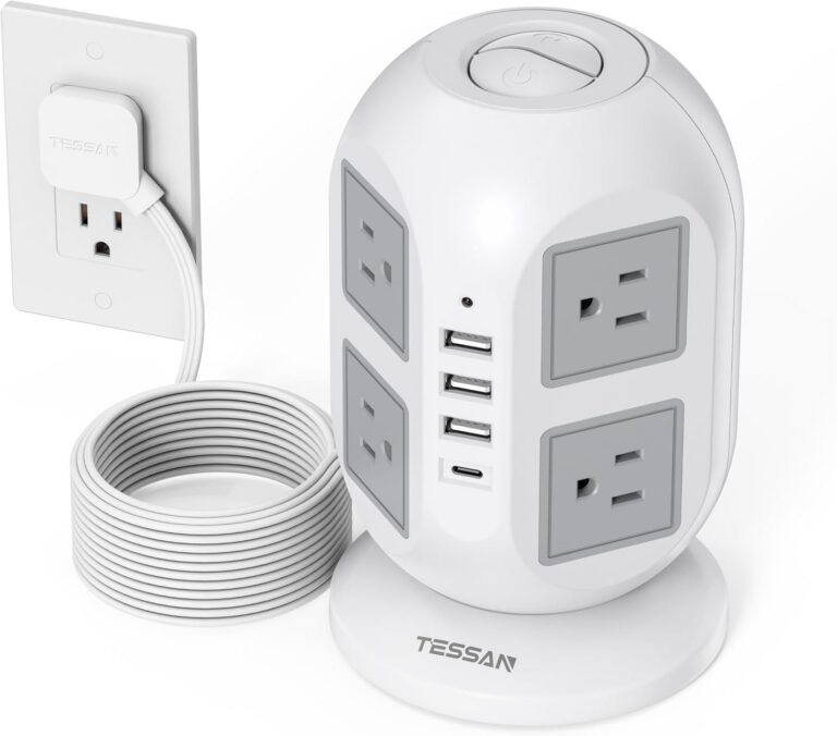 TESSAN Tower Power Strip 10 ft