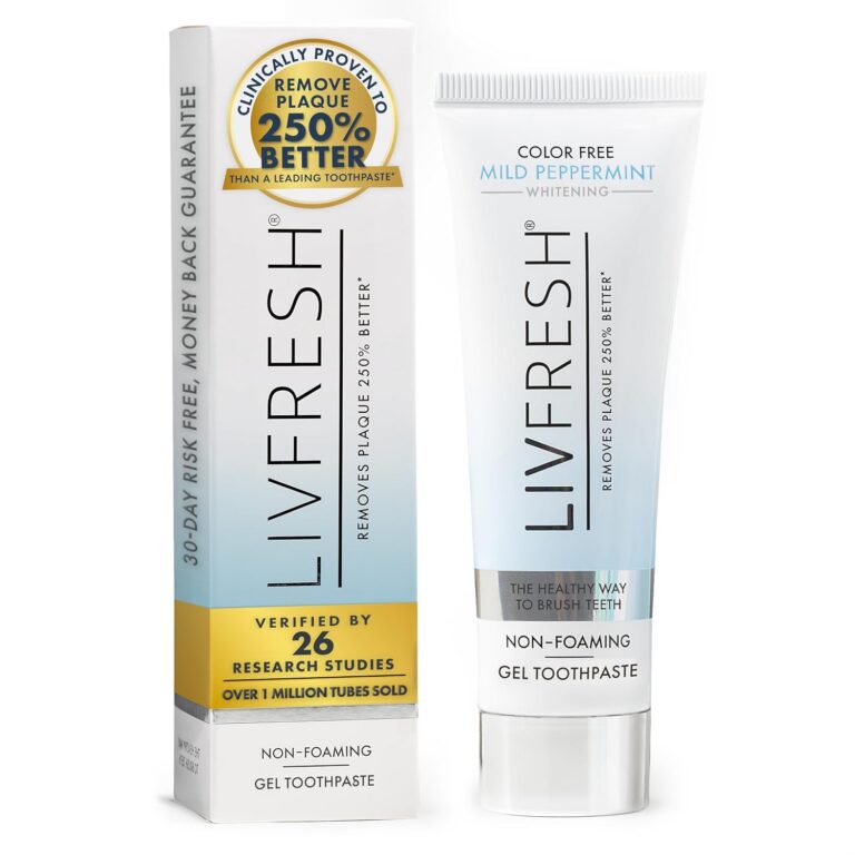 LIVFRESH Toothpaste Gel, Clinically Proven to Remove Plaque 250% Better