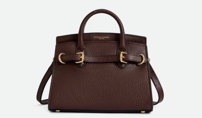 Fairfax & Favor Town and Country Burgundy leather · Micro top handle bag