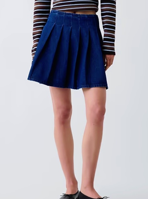 Gap Denim Pleated Mini Skirt