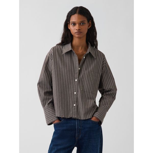 Organic Poplin Oversized Cropped Shirt