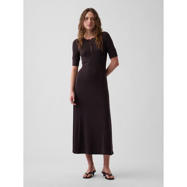 Gap Modern Rib Henley Maxi Dress