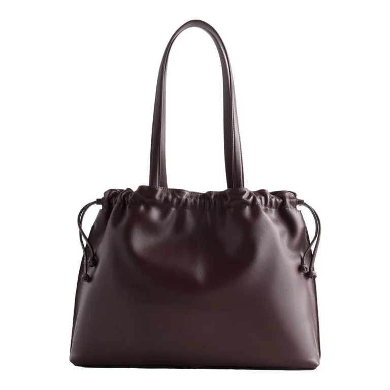 Quince Marcella Drawstring Tote Deep Plum