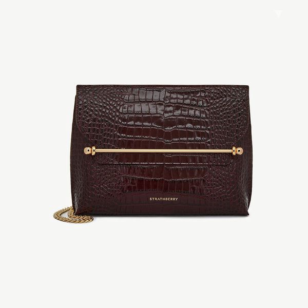 Strathberry Stylist Bag Burgundy Croc
