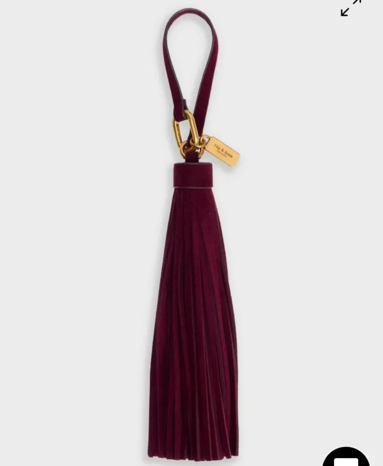 Rag & Bone Stak Suede Tassel Charm Deep Berry