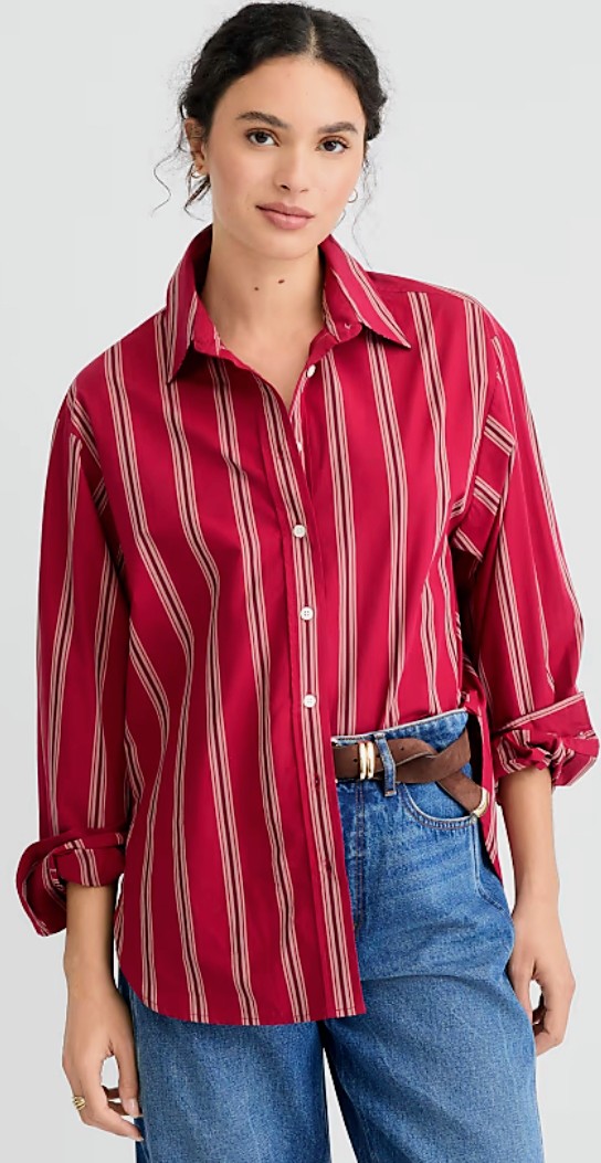 Striped Poplin Everyday Oversized Shirt
