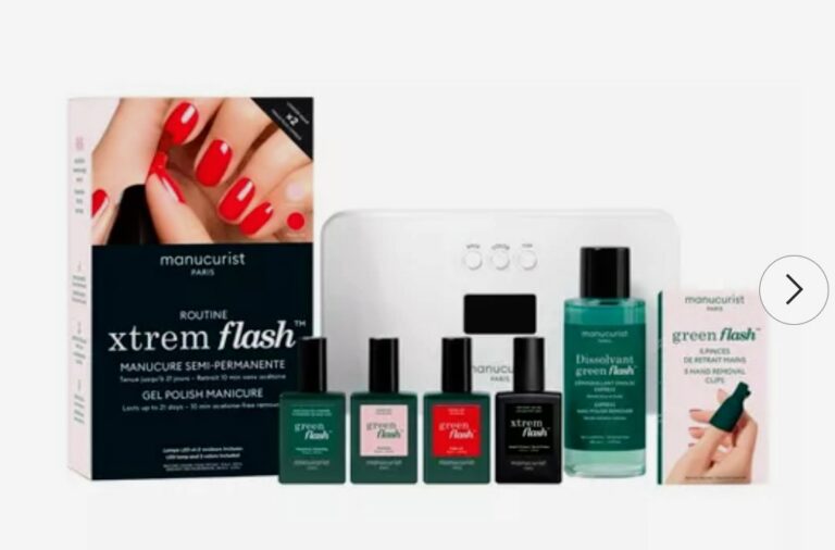 Green Flash Routine Set, Gel Nail Polish Kit with LED Lamp