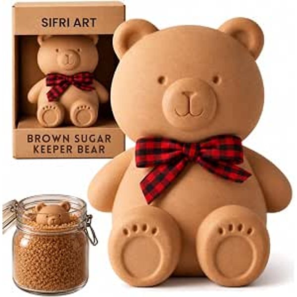 Brown Sugar Bear Keeper – 3D Terracotta Clay Sugar Saver