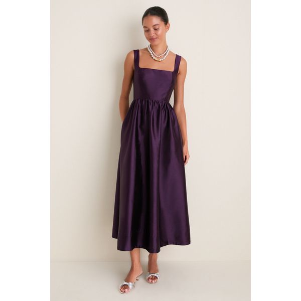 Plum Dupioni Esme Dress