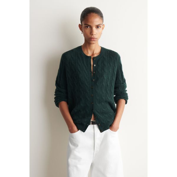 COS Cable Knit Cashmere Cardigan